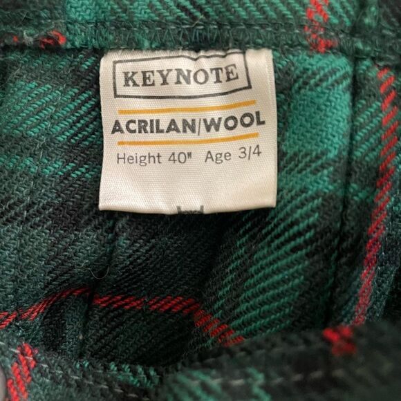 Vintage kids keynote Acrilan wool green kilt size 3/4 - Picture 4 of 7